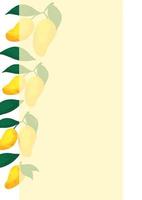 plantilla de portada de diseño de página de frutas de verano con mango jugoso vector