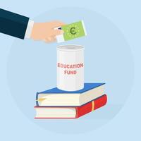 Investing money into education fund. Vector design