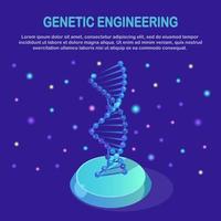 Isometric DNA structure. Science biotechnology concept. Vector design