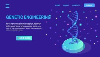 Isometric DNA structure. Science biotechnology concept. Vector design
