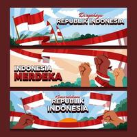 Perayaan Hari Kemerdekaan Dirgahayu Republik Indonesia Banner vector