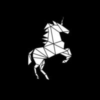 Abstract pegasus horse with polygonal shape logo vector