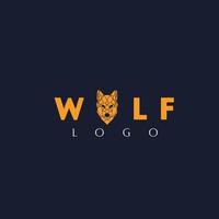 Wolf geometric logo design vector