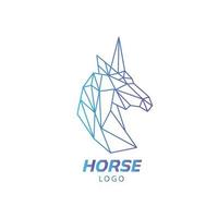 Abstract pegasus horse with polygonal shape logo vector