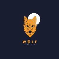 Wolf geometric logo design vector