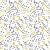 School Supplies Seamless Pattern Background vector