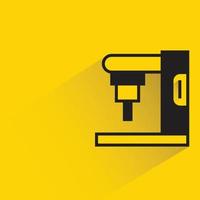 robotic machine icon yellow background vector illustration