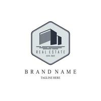 real estate building logo template design for brand or company and other vector