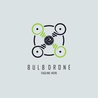 bulb drone camera logo template design vector for brand or company and other