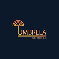 diseño de plantilla de logotipo de texto de línea paraguas para marca o empresa y otros vector