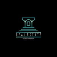 real estate logo template design for brand or company and other vector