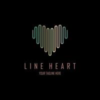 line heart love outline monogram logo template design for brand or company and other vector
