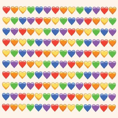 multi color hearts vectors in pattern shapes