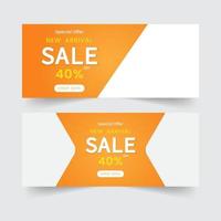 Set of sale banners mockup design for website and social media. Vector illustration.