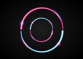 Abstract circle light neon Effect, vector, illustration. vector