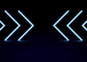 Abstract blue neon light arrow effect background, vector illustration.