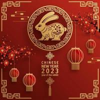 Happy chinese new year 2023 year of the rabbit vector