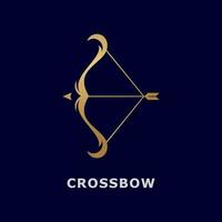 Crossbow logo template, simple archery logo with gradient color vector