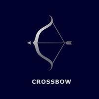 Crossbow logo template, simple archery logo with gradient color vector