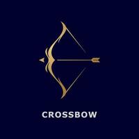 Crossbow logo template, simple archery logo with gradient color vector