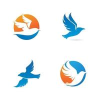 Diseño de ilustración de vector de plantilla de logotipo de pájaro