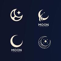 Moon logo vector icon design template