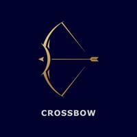 Crossbow logo template, simple archery logo with gradient color vector