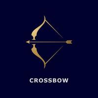 Crossbow logo template, simple archery logo with gradient color vector