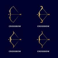 Crossbow logo template, simple archery logo with gradient color vector