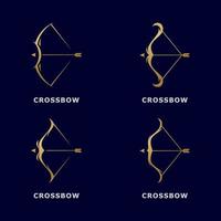 Crossbow logo template, simple archery logo with gradient color vector