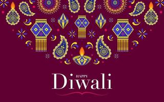 feliz diwali, deepavali o dipavali el festival vector