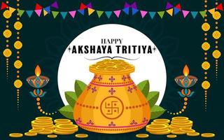 festival religioso indio akshaya tritiya vector