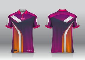 Diseño de uniforme de camisa de polo, se puede utilizar para bádminton, golf en la vista frontal, vista posterior. vector de maqueta de jersey, diseño premium muy simple y fácil de personalizar