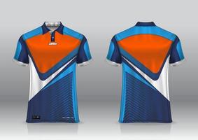 Diseño de uniforme de camisa de polo, se puede utilizar para bádminton, golf en la vista frontal, vista posterior. vector de maqueta de jersey, diseño premium muy simple y fácil de personalizar