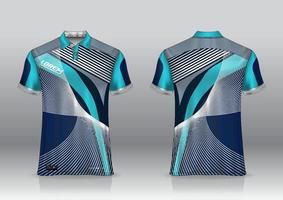 Diseño de uniforme de camisa de polo, se puede utilizar para bádminton, golf en la vista frontal, vista posterior. vector de maqueta de jersey, diseño premium muy simple y fácil de personalizar