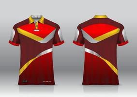 Diseño de uniforme de camisa de polo, se puede utilizar para bádminton, golf en la vista frontal, vista posterior. vector de maqueta de jersey, diseño premium muy simple y fácil de personalizar