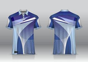 Diseño de uniforme de camisa de polo, se puede utilizar para bádminton, golf en la vista frontal, vista posterior. vector de maqueta de jersey, diseño premium muy simple y fácil de personalizar