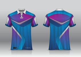 Diseño de uniforme de camisa de polo, se puede utilizar para bádminton, golf en la vista frontal, vista posterior. vector de maqueta de jersey, diseño premium muy simple y fácil de personalizar