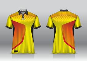 Diseño de uniforme de camisa de polo, se puede utilizar para bádminton, golf en la vista frontal, vista posterior. vector de maqueta de jersey, diseño premium muy simple y fácil de personalizar