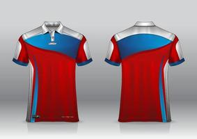 Diseño de uniforme de camisa de polo, se puede utilizar para bádminton, golf en la vista frontal, vista posterior. vector de maqueta de jersey, diseño premium muy simple y fácil de personalizar