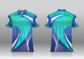 Diseño de uniforme de camisa de polo, se puede utilizar para bádminton, golf en la vista frontal, vista posterior. vector de maqueta de jersey, diseño premium muy simple y fácil de personalizar