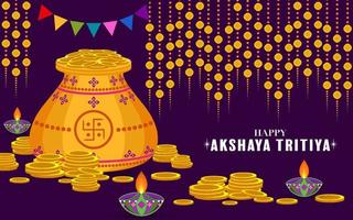 festival religioso indio akshaya tritiya vector