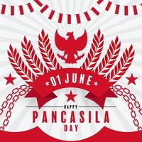 día de pancasila fiesta nacional de indonesia vector