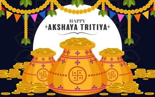 festival religioso indio akshaya tritiya vector