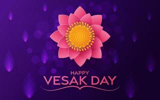 Happy Vesak Day Wishes Cards With Lotus Flowers.