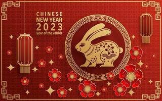 Happy chinese new year 2023 year of the rabbit vector