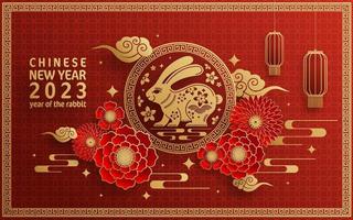 Happy chinese new year 2023 year of the rabbit vector