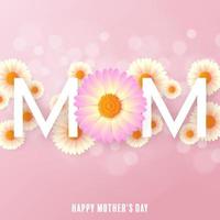 Happy Mother Day with flower vector