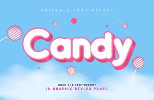 Candy editable text effect template vector