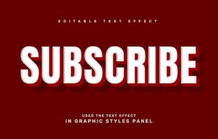 subscribe editable text effect template vector